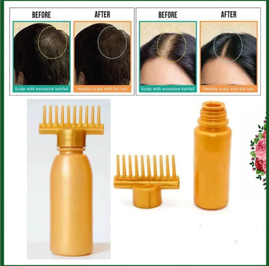 Hair Oil Applicator Bottle with Massage Comb