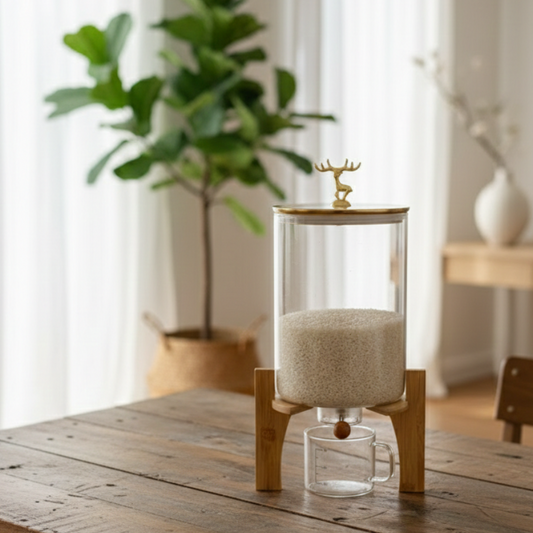 2in1 Glass Grain Storage Bin and Dispenser