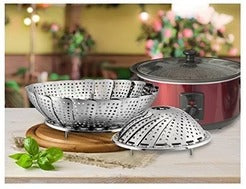 Stainless Steel Expandable Steamer Basket – Multi-Purpose Vegetable, Dumpling & Egg Steamer