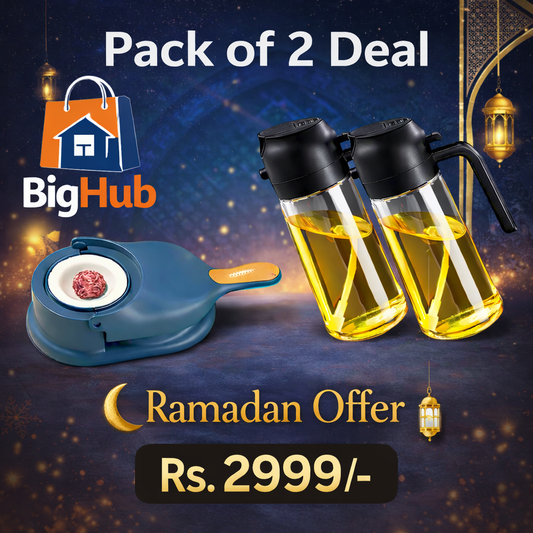 Ramzan Sale is Live Glass Oil Spray & Pour Bottle – with 2 in 1 Dumpling Samosa Maker
