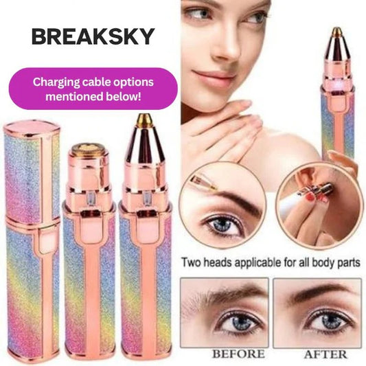 Original Facial Hair Remover for Women – Rechargeable Eyebrow Trimmer & Facial Razor – Painless Lipstick Shape Hair Removal Machine